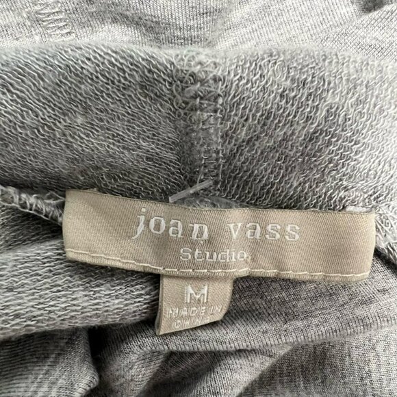 Joan Vass Womens Cardigan Sweater Gray Long Sleeve Open Front Waterfall Knit M - Picture 11 of 11